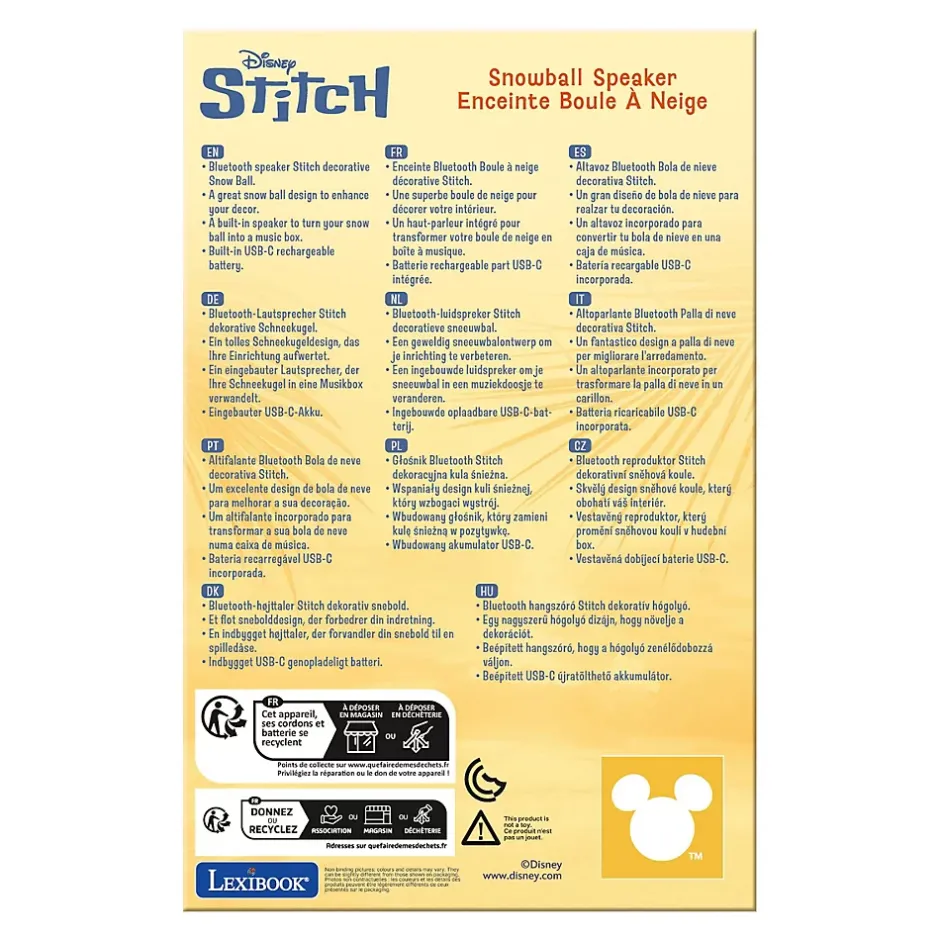Enceinte Bluetooth Boule à neige Stitch-Lexibook Hot