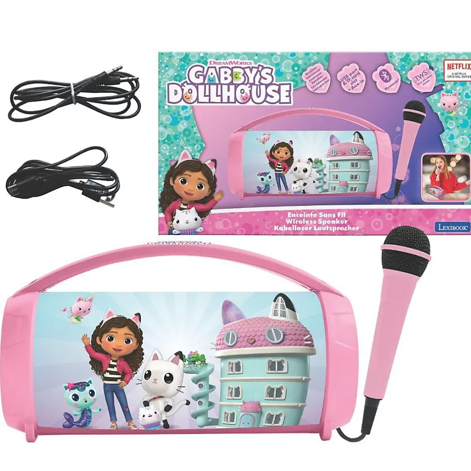 Enceinte Bluetooth Sans-Fil Lumineuse avec Micro Gabby et la Maison Magique^Lexibook Best