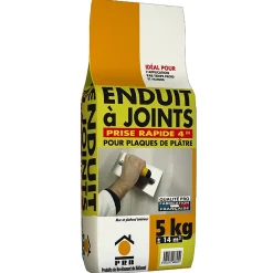 Enduit à Joint Prise Rapide 4h 5kg - Lissage et Finition Ultra-Rapide - Travaux de Rénovation Intérieure-Prb Outlet