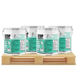 Enduit de cuvelage C3 enduit ciment étanchéité hydrofuge béton -4 x 25 Kg-Gris-Procom Best