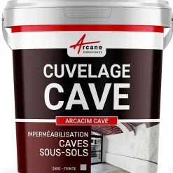 Enduit de cuvelage hydrofuge - Étanchéité cave sous-sol garage / ARCACIM CAVE Gris - 25 kg --Arcane Industries Outlet