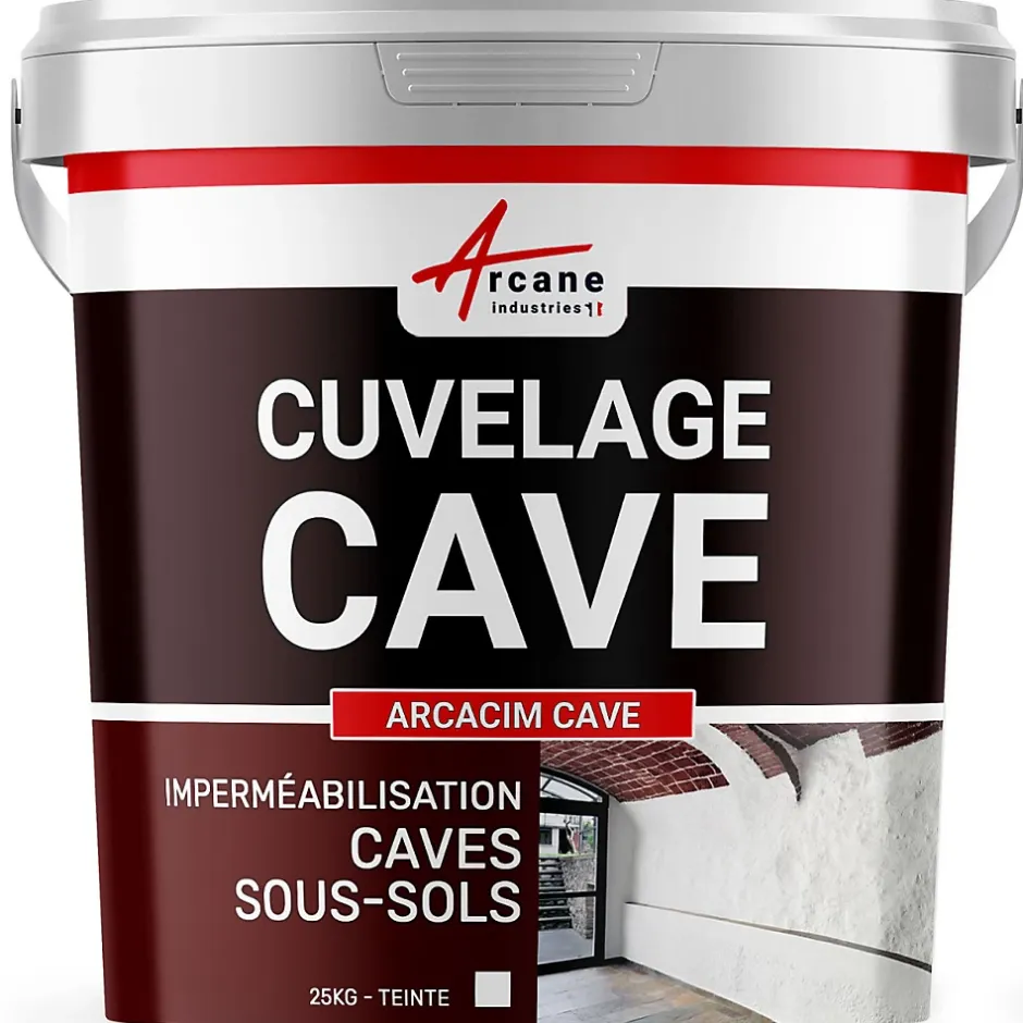 Enduit de cuvelage hydrofuge - Étanchéité cave sous-sol garage / ARCACIM CAVE Blanc - 25 kg -^Arcane Industries Discount