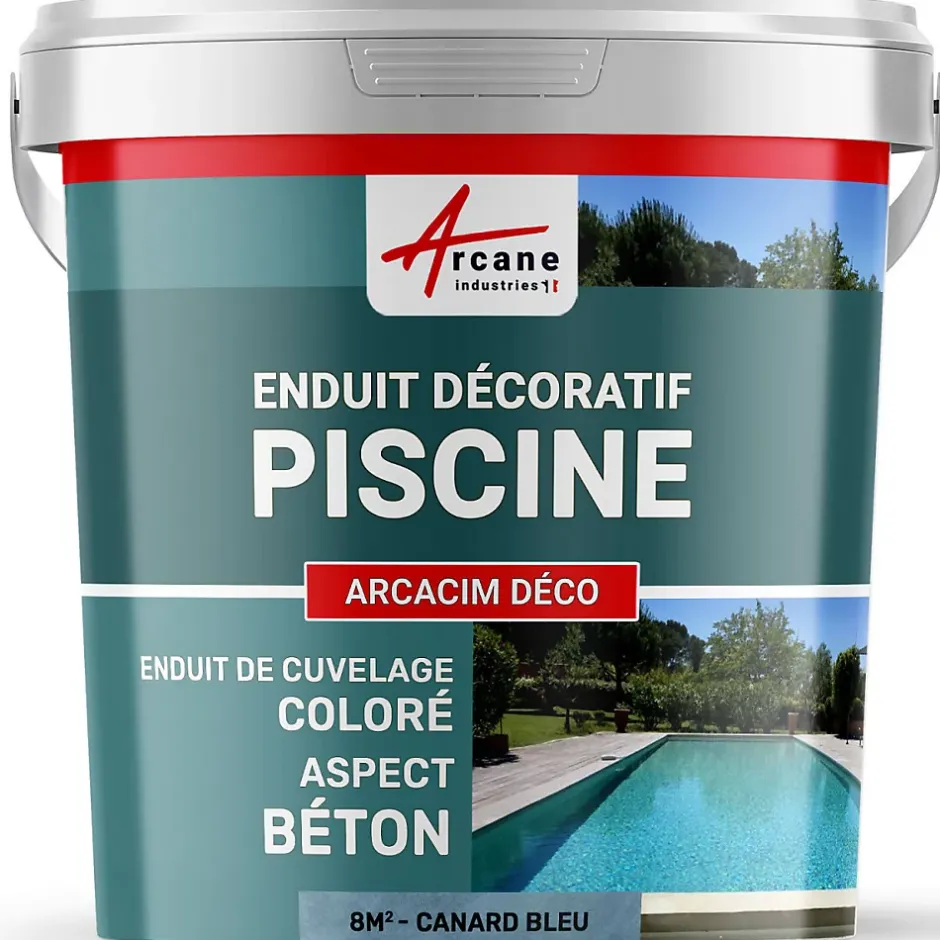 ENDUIT DE CUVELAGE PISCINE FINITION BETON CIRE - ARCACIM DECO Canard Gris Bleuté - 8 m² -^Arcane Industries New
