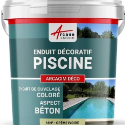 ENDUIT DE CUVELAGE PISCINE FINITION BETON CIRE - ARCACIM DECO Crème Ivoire - 16 m² -^Arcane Industries