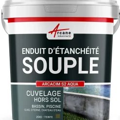Enduit d'étanchéité Piscine Cuve Hors Sol - ARCACIM S2 AQUA. Gris Marron Proche - RAL 7013 - 20 kg -^Arcane Industries Hot