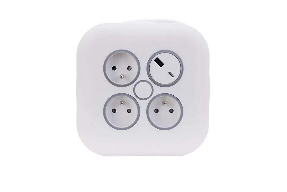 Enrouleur 3 prises + 2 USB-A/C -^Zenitech Clearance