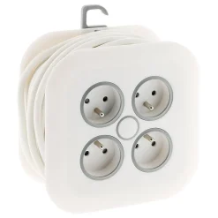 Enrouleur 4 prises fiche extraplate 7m^Zenitech New