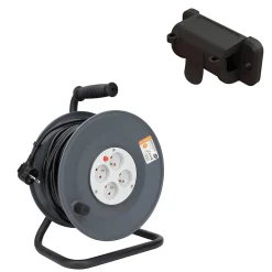 Enrouleur 4 prises 40m + coupe-circuit + support^Zenitech New