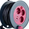 Enrouleur bricolage 3 prises + 2 USB-A/C - Rose -^Zenitech New