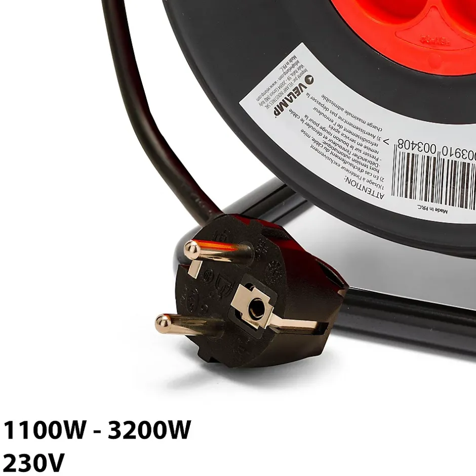 Enrouleur bricolage, 4 prises, 40 mètres, 3G1.5mm2, NF^Velamp Clearance