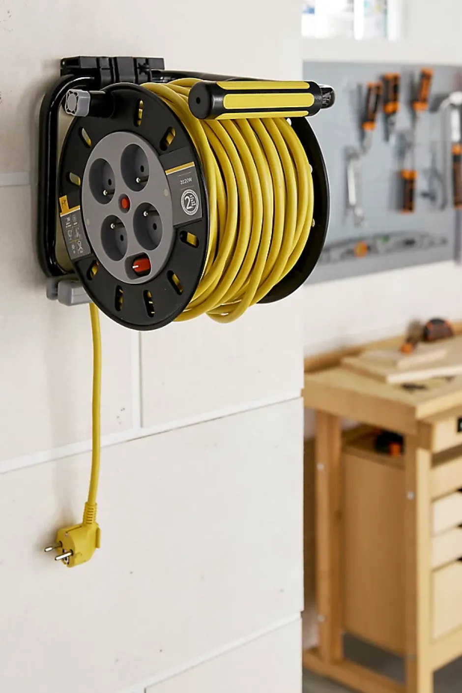 Enrouleur de bricolage HO5VVF 3G1.5mm², 50m-Diall Best