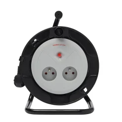 Enrouleur de bricolage H05VVF 3G1mm² 2 prises 15m-