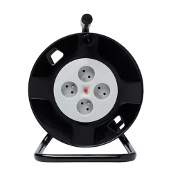 Enrouleur de bricolage vide H05VV-F 4 prises 40m- New