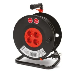 Enrouleur de câble DIY 4 prises Schuko standards, câble H05VV-F3G1.5MM2, 40M ,CE-Velamp Hot