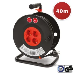 Enrouleur de câble DIY 4 prises Schuko standards, câble H05VV-F3G1.5MM2, 40M ,CE-Velamp Hot