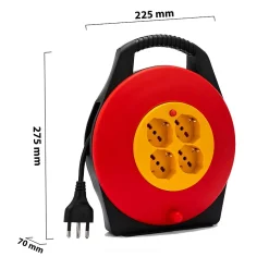 Enrouleur de câble domestique 4 prises, câble H05VV-F3G1.0MM2, 10M, CE^Velamp Sale