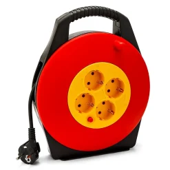 Enrouleur de câble domestique 4 prises Schuko standards, câble H05VV-F3G1.0MM2, 10M ,CE^Velamp New