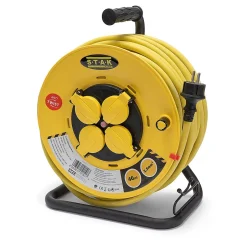 Enrouleur de chantier, 4 prises, 3G2.5, 40 mètres , NF, IP44. Platine fixe et guide cable^Velamp Best