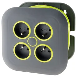 Enrouleur domestique 4 x 2P+T - 7m - vert-Zenitech Discount