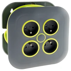 Enrouleur domestique 4 x 2P+T - 7m - vert-Zenitech Discount