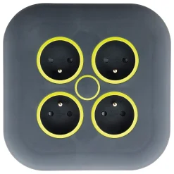 Enrouleur domestique 4 x 2P+T - 7m - vert-Zenitech Discount