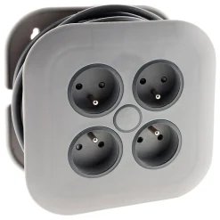 Enrouleur domestique 4 x 2P+T - 7m - gris^Zenitech Outlet