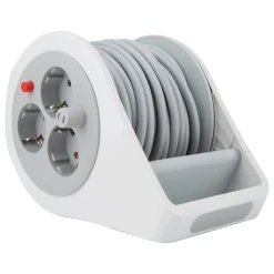 Enrouleur domestique Schuko 3 prises 7m - Gris --Zenitech New