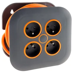 Enrouleur domestique 4x2P+T - 7m orange^Zenitech Best