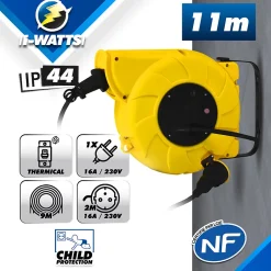 Enrouleur électrique automatique mural 11m-3g1.5mm - HO7^I-Watts Pro Online