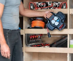 Enrouleur électrique compact XGUM avec rallonge 18,50+1,50 m H05VV-F 2x1,5 Brennensthul-Brennenstuhl Professionalline Clearance