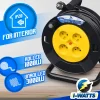 Enrouleur électrique 25m - 4 prises, Protection Enfant, Câble H05VV-F 3G1.5mm²^I-Watts Pro Sale