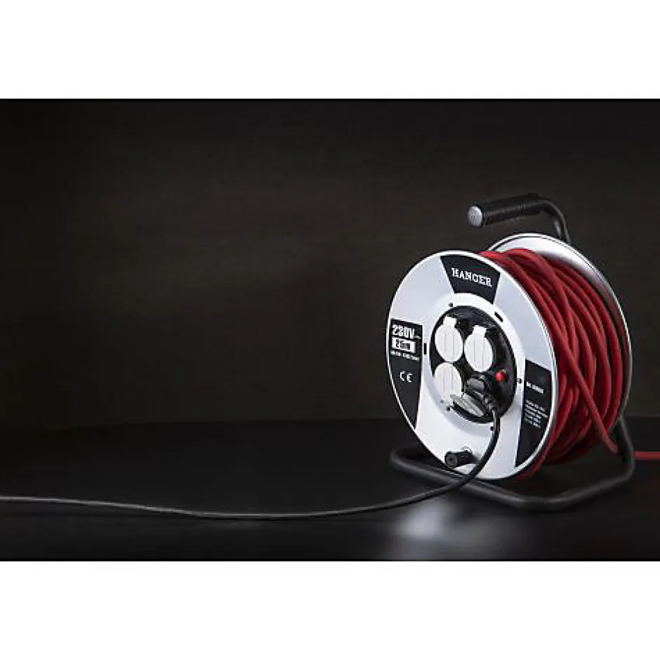 Enrouleur électrique 40m H07RN-F 3G 2,5mm2 flasque acier - - 600010^Hanger New