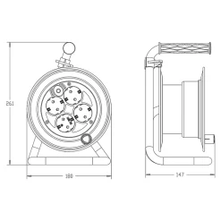 Enrouleur 15m H05VV-F 3G1.50 mm² - 4 prises 16A - garantie 2 ans-Arcotec Hot