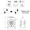 Enrouleur PRO de chantier 3G2.5 40m IP44 platine fixe (anti twist) - câble H07RN-F- 4 prises 16A - garantie 2 ans^Arcotec Discount