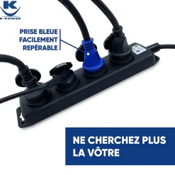 Enrouleur Pro 25M 3G2.5 IP44 avec 4 Prises à Clapet pour Usage Intensif en Intérieur & Extérieur^Keli France Best