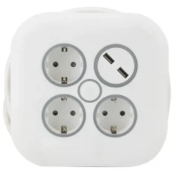 Enrouleur Schuko 3 prises + 2 USB 7m^Zenitech Outlet