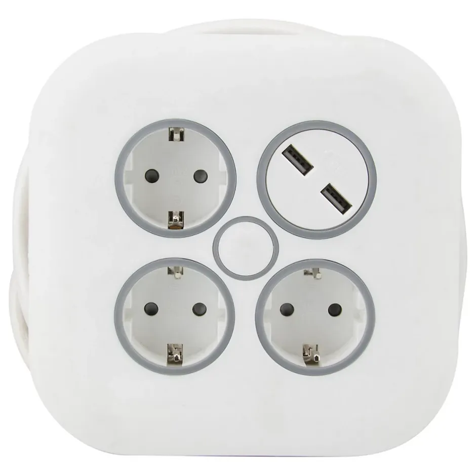 Enrouleur Schuko 3 prises + 2 USB 7m^Zenitech Outlet