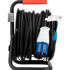 Enrouleur Schuko/CEE P17 20m - Noir/Bleu -^Protec Discount