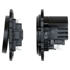 Ensemble double interrupteur + 1 prise avec terre affleurante + 1 prise USB-A+C Espen noir composable^Jacobsen Clearance