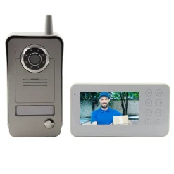 Ensemble interphone vidéo sans fil avec bouton pour l'extérieur Wolin^Blyss
