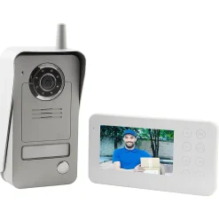 Ensemble interphone vidéo sans fil avec bouton pour l'extérieur Wolin^Blyss