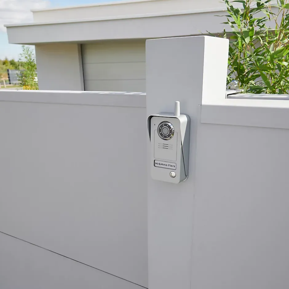 Ensemble interphone vidéo sans fil avec bouton pour l'extérieur Wolin^Blyss