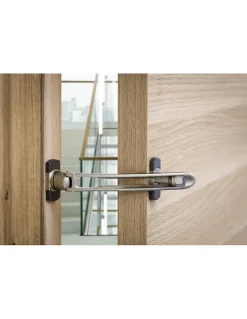 Entrebailleur pour porte d'entrée, taquet d'arrêt, 169mm, nickelé -^Thirard Hot