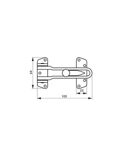 Entrebailleur pour porte d'entrée, taquet d'arrêt, 105mm, doré --Thirard
