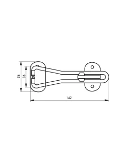 Entrebailleur pour porte d'entrée, taquet d'arrêt, 142mm, inox -^Thirard