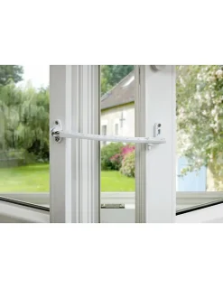 Entrebâilleur de fenêtre, 8 positions, réversible, cadenassable, blanc --Thirard New