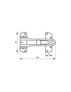 Entrebâilleur pour porte d'entrée à recouvrement, taquet d'arrêt, 145mm, nickelé -^Thirard Best