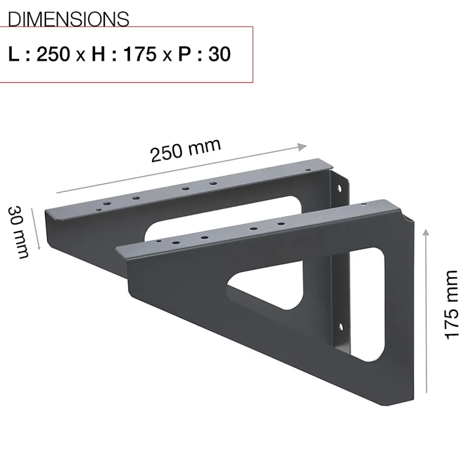 Equerres murales Gris anthracite mat RAL 7016 M-Renz Online