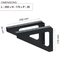 Equerres murales Noir mat RAL 9005MT-Renz Outlet