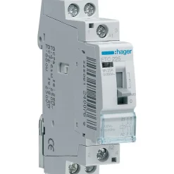 Etc425 Contacteur Jour Nuit Triphasé Pour Heures Creuses 4no - 25a - Bobine 230 Vac - Bornes à Vis - 2 Modules-Hager Discount